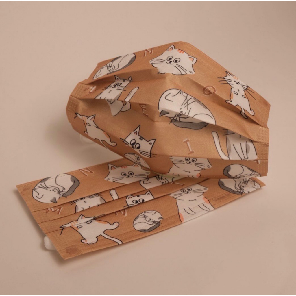 ARTT 貓咪口罩 奶茶色底