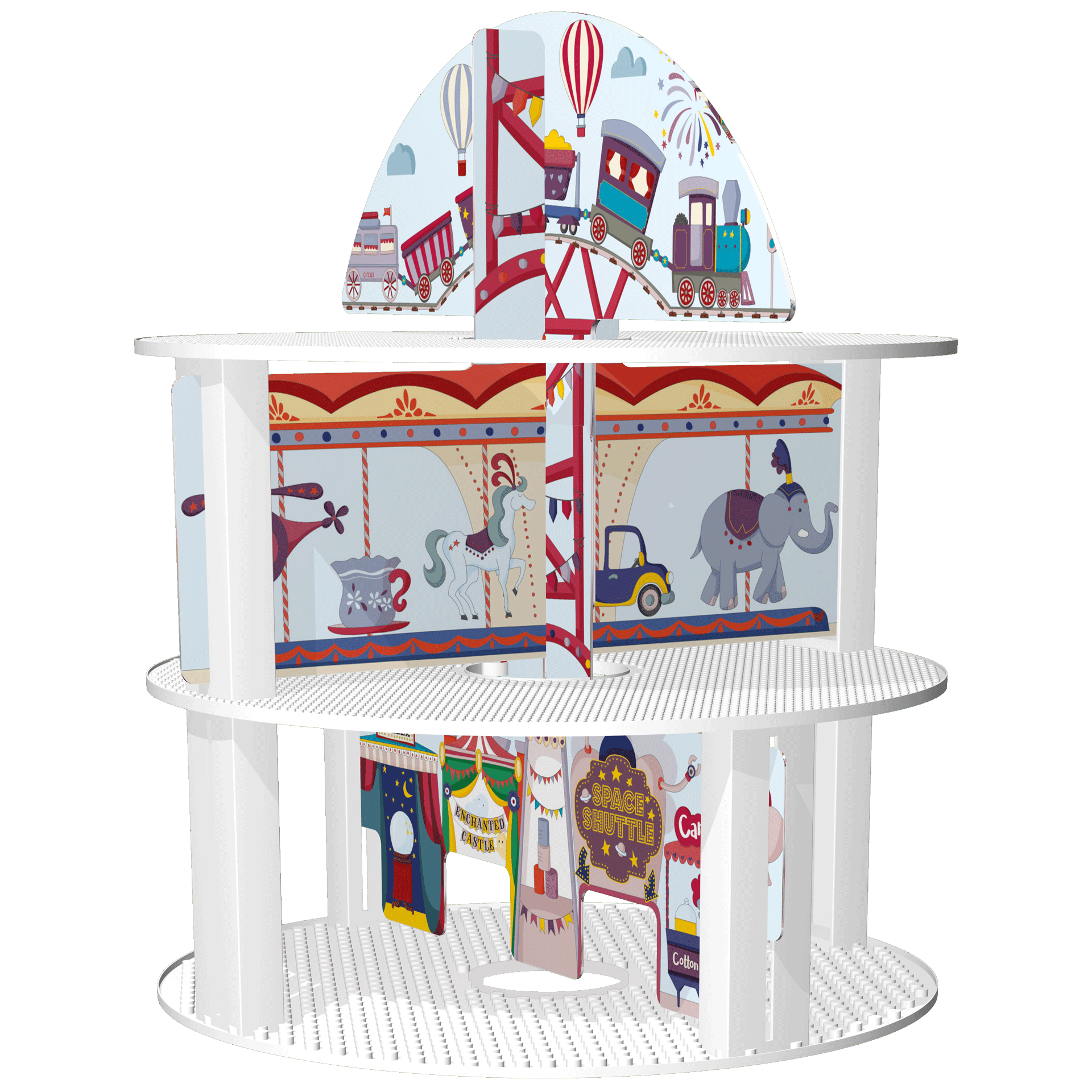 【MUtable】(加購)積木塔情境板－遊樂園