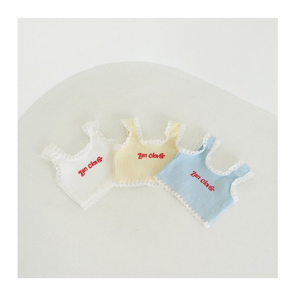 可愛字母拼蕾絲小背心