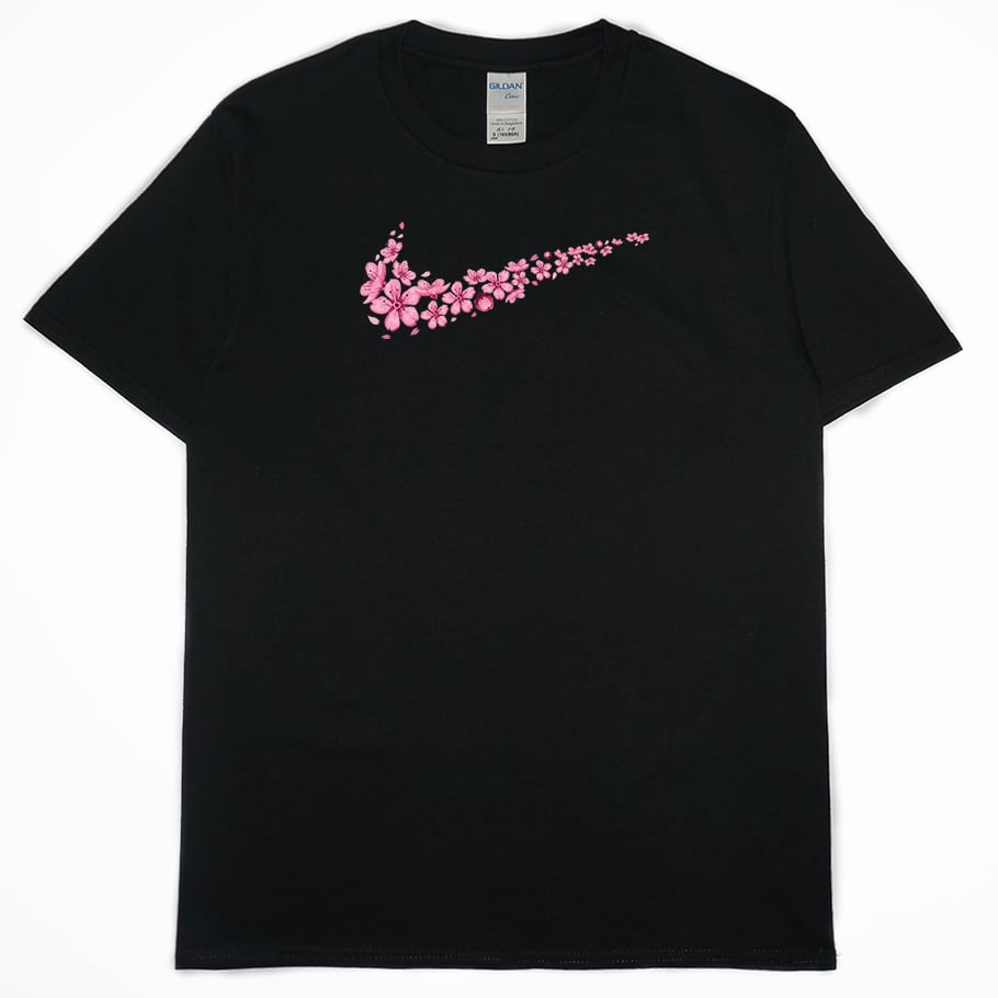 零碼出清 -櫻花勾勾(短T) 黑2XL