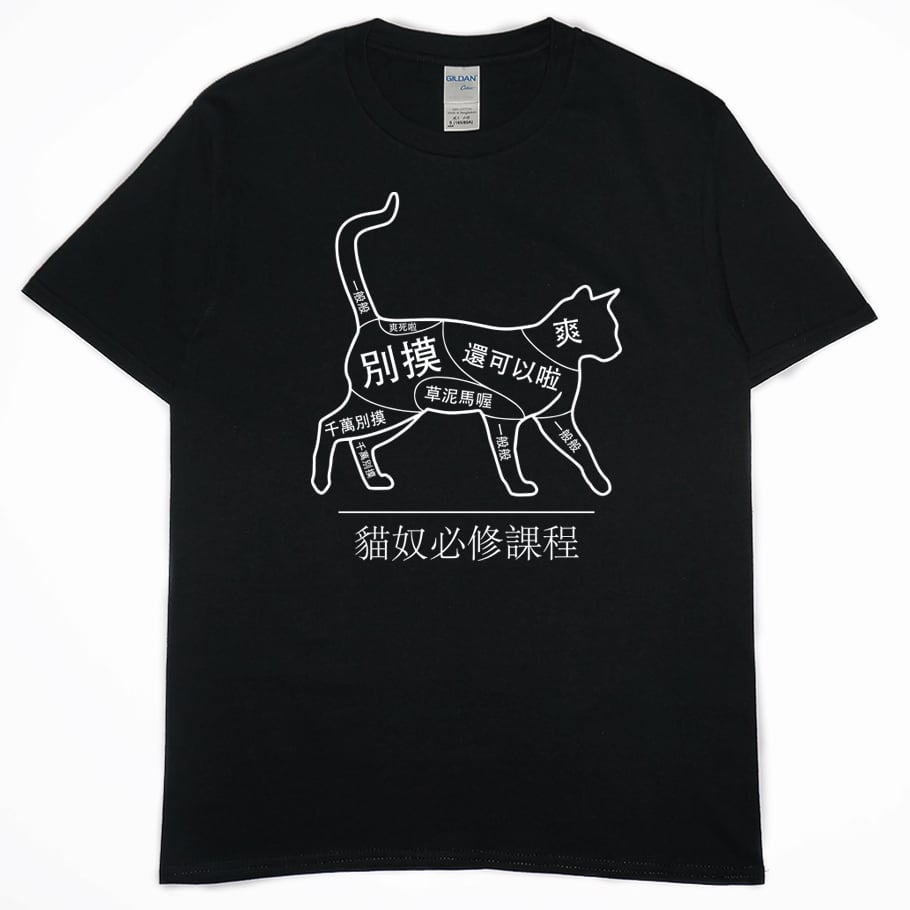 零碼出清 - 正確摸貓(短T) 黑6XL