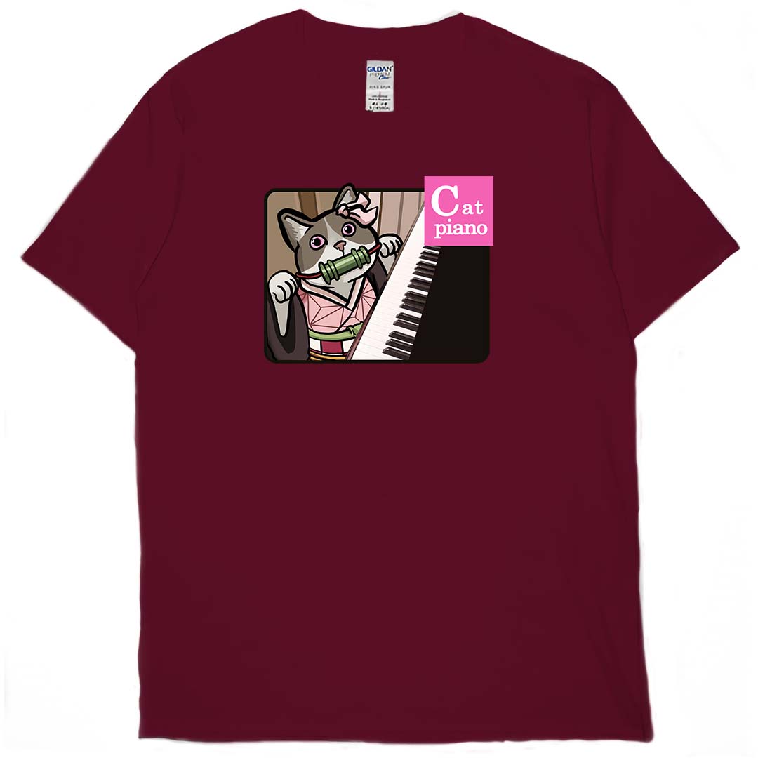 Cat piano(短T)Hamburger T-shirt shop(NEW)