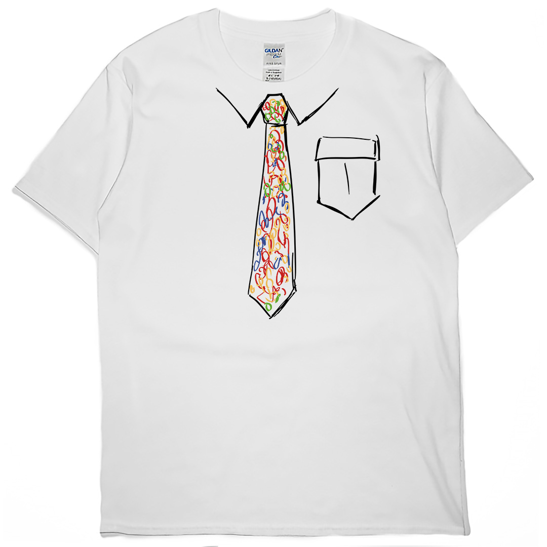 零碼出清 - 周星星領帶(短T) 白4XL