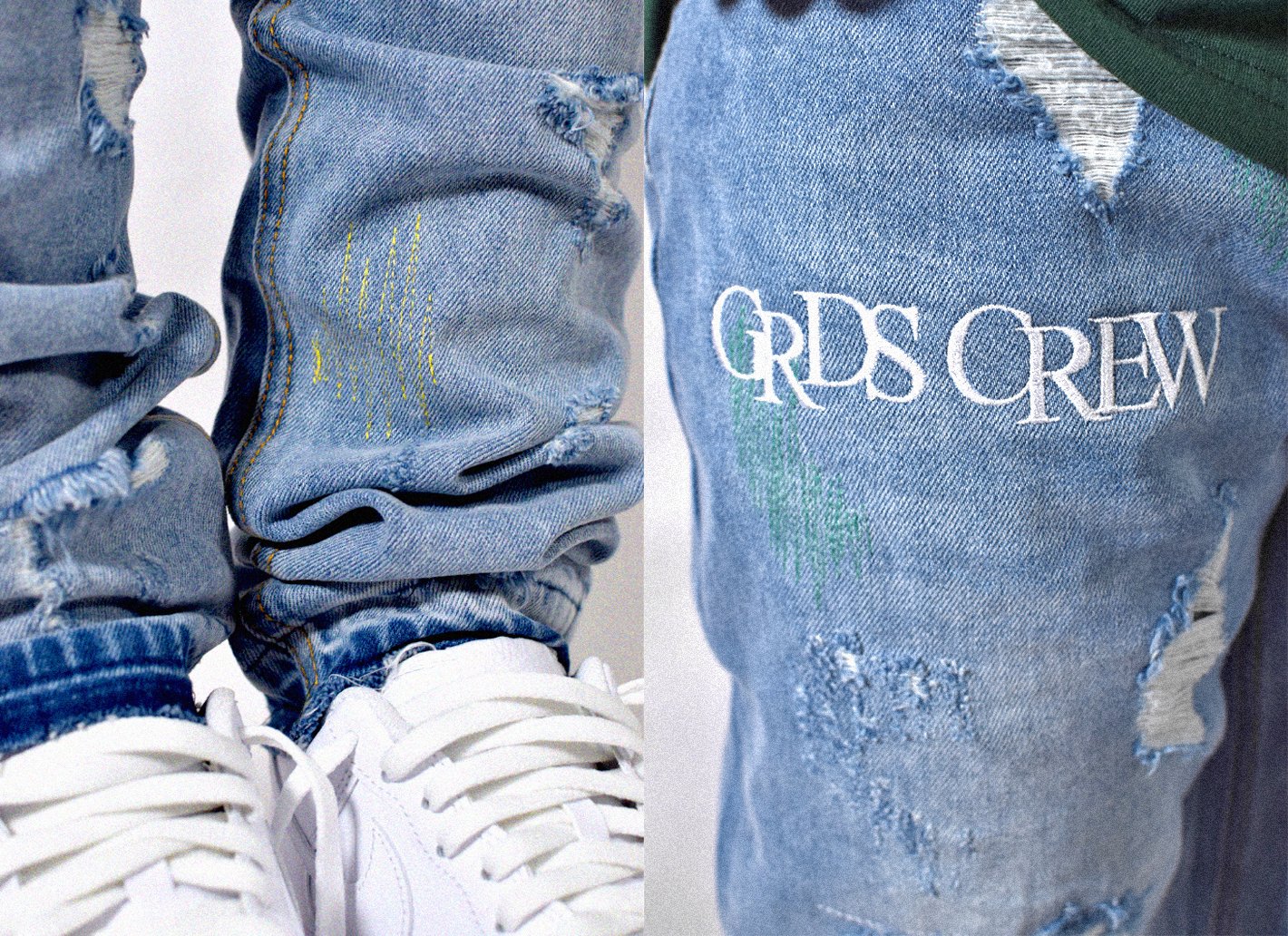 DAMAGE PATCH 錯位電繡補丁牛王(藍牛)