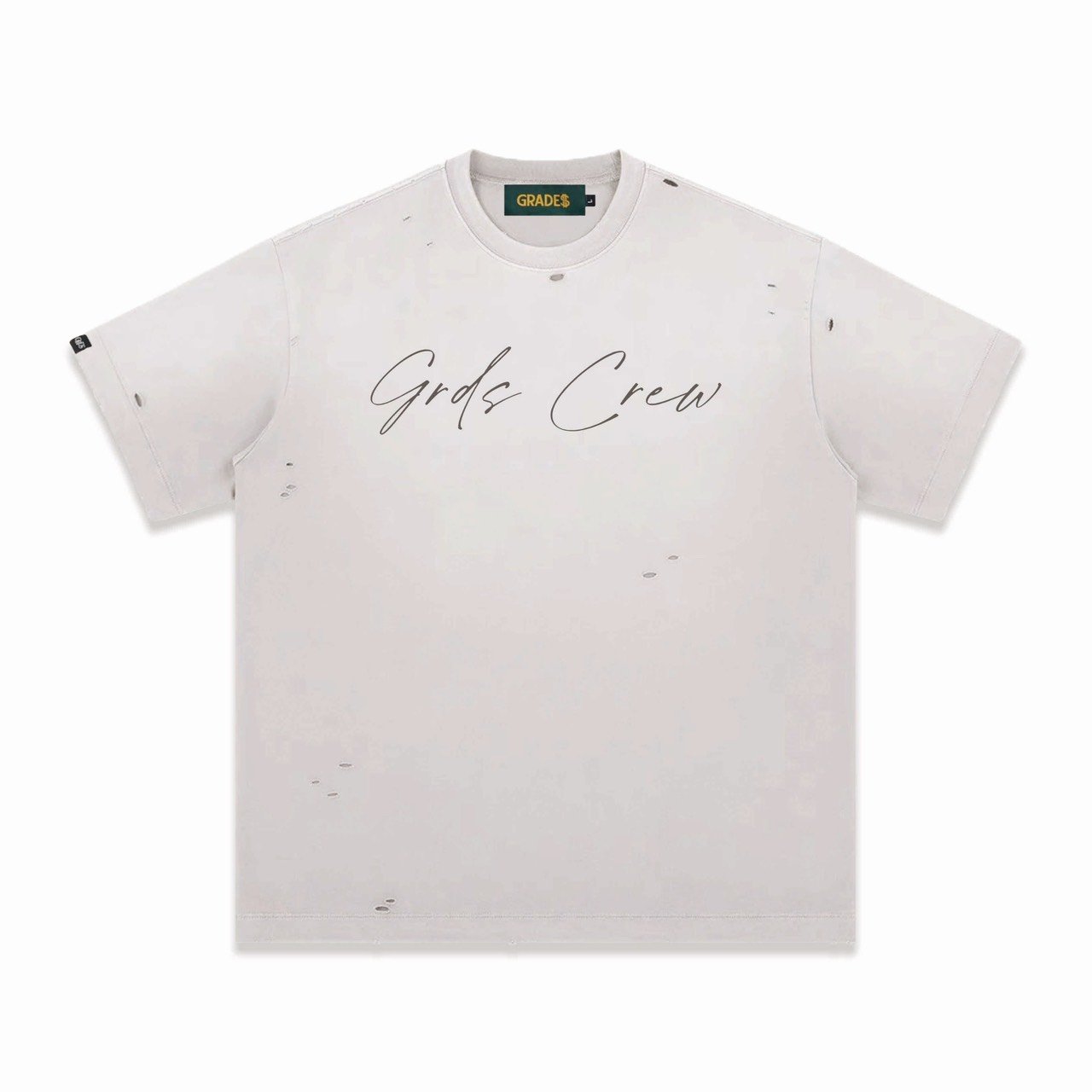 HANDWRITING LOGO DISTRESSED WASHED T-Shirt(水洗米)