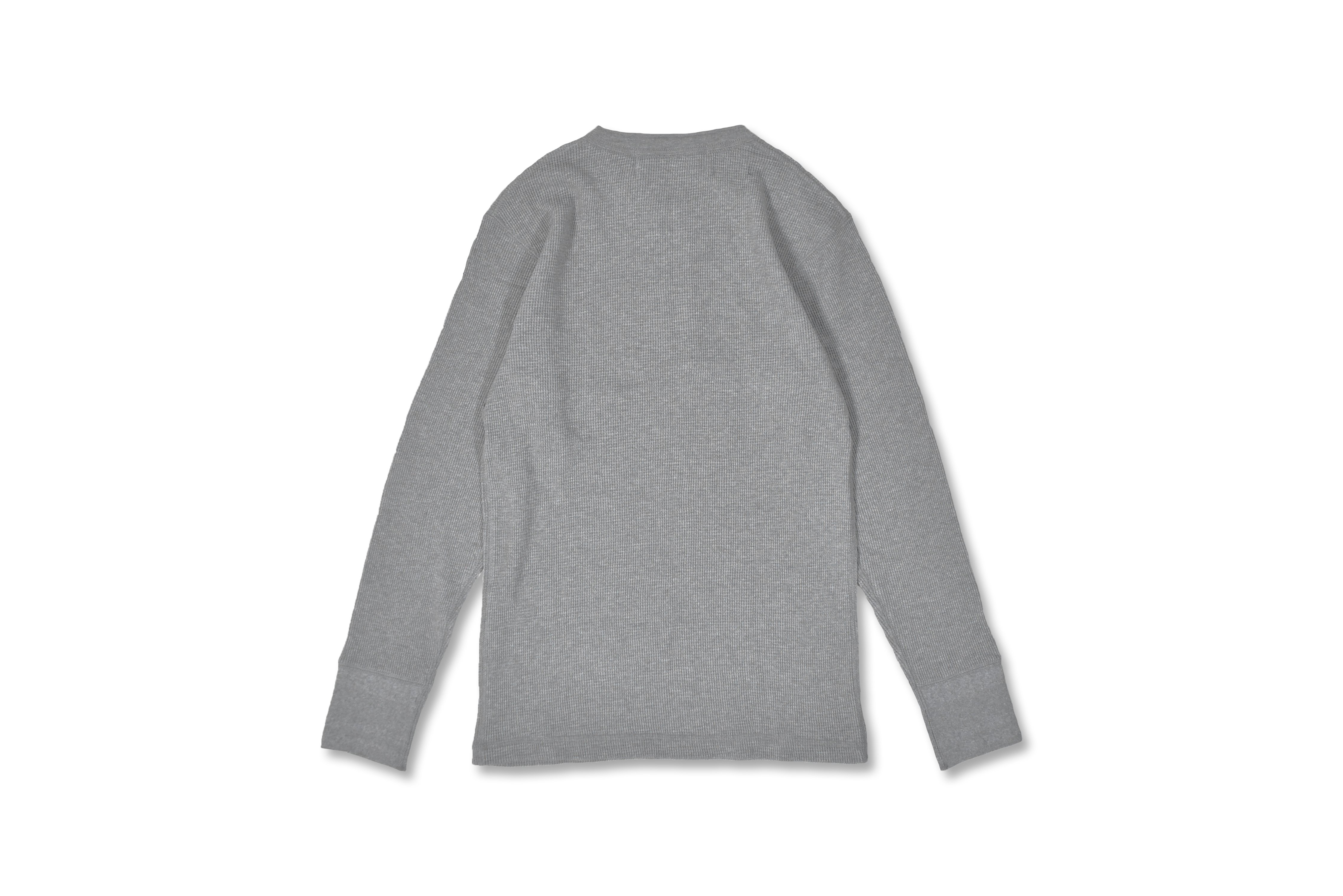 G'$ Goethe WAFFLE HENLEY LONG SLEEVE TEE(灰)
