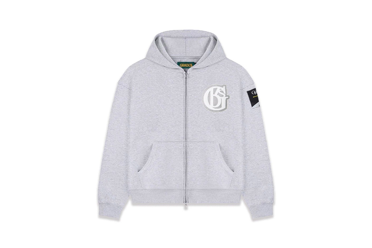 THE SIGN BADGE ZIPPER HOODIE(太空棉/灰)