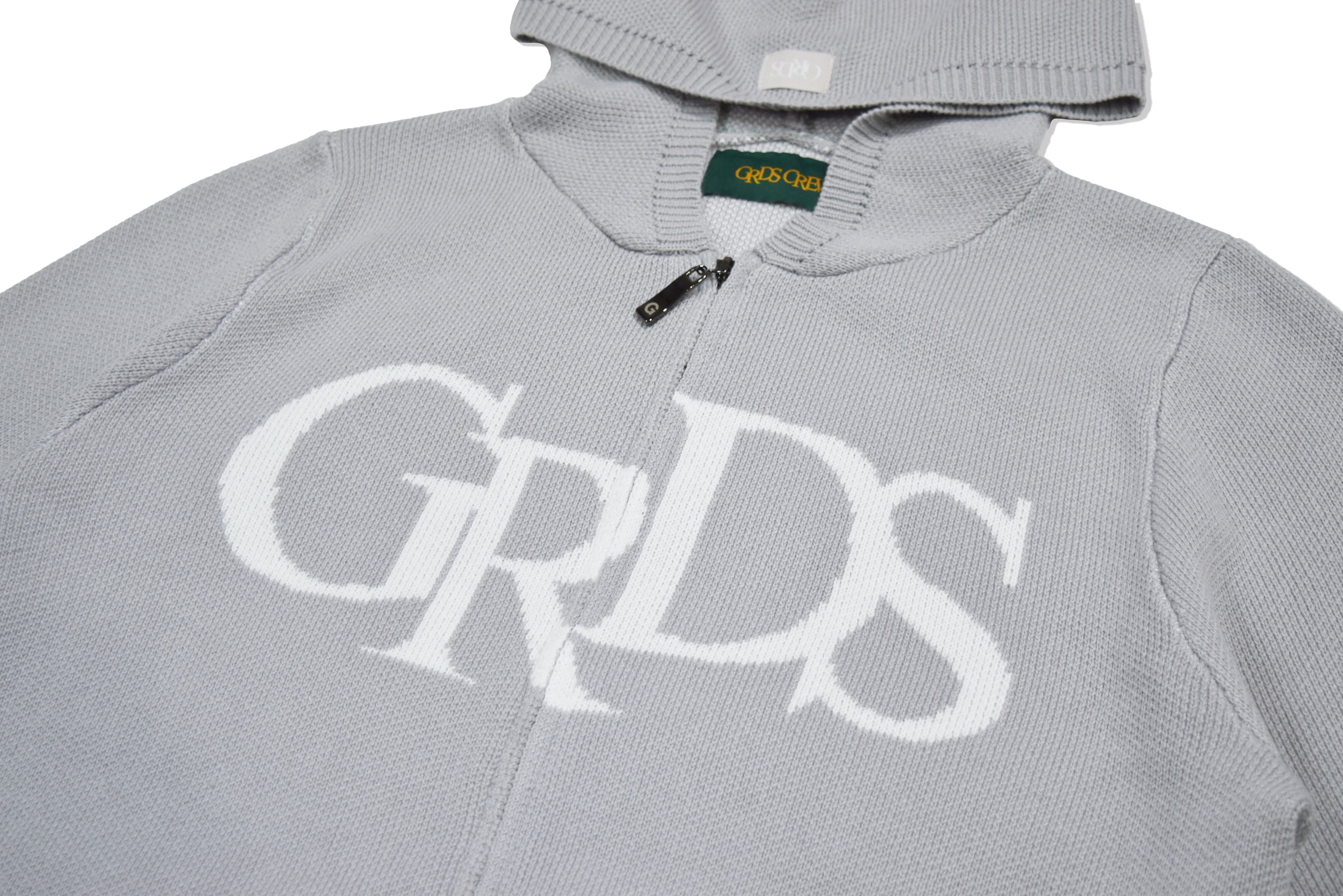 CLASSIC LOGO KNIT ZIPPER HOODIE(灰)