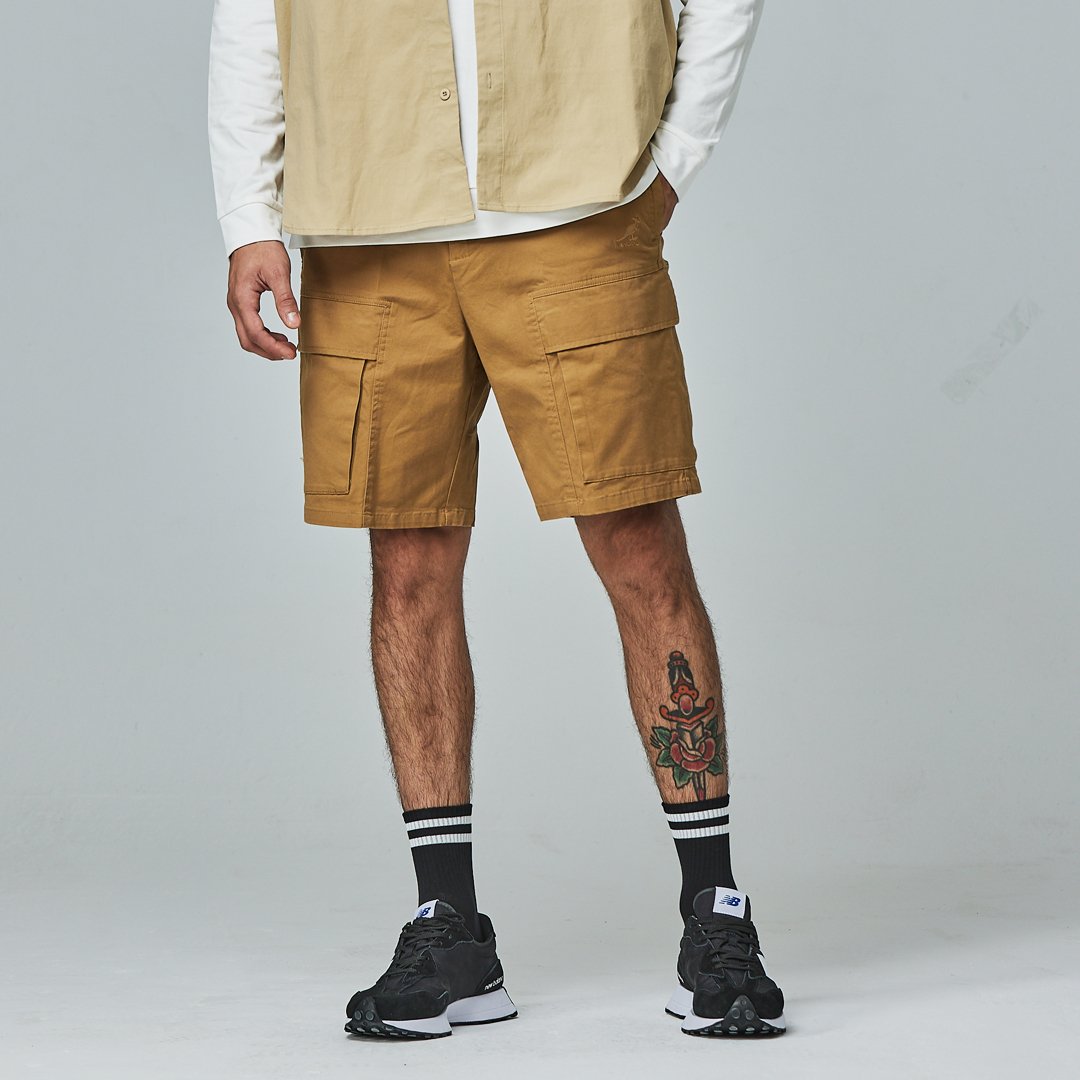 KANGOL袋鼠工裝多口袋短褲-卡其