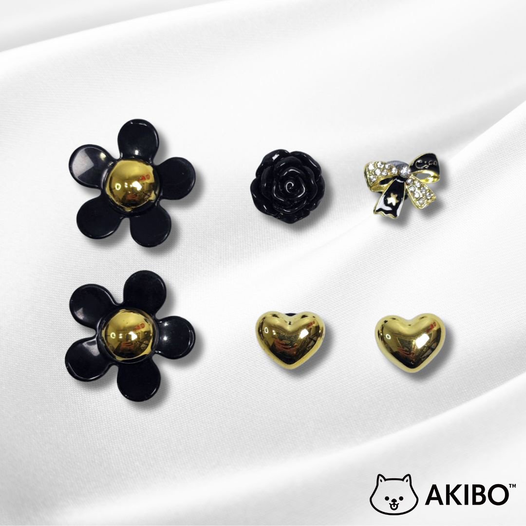 AKIBO酷玩花心款洞洞鞋扣 (六件組)