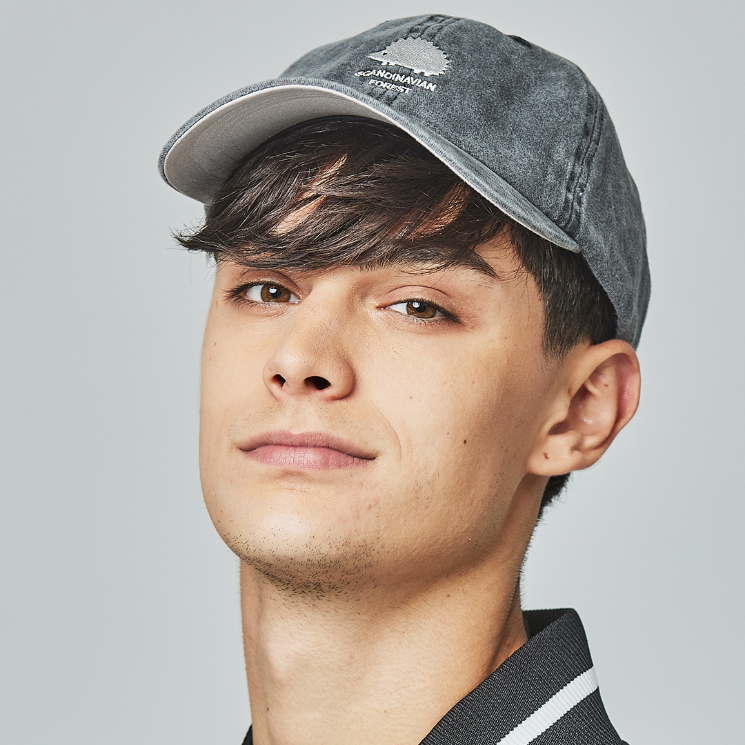 SCANDINAVIAN FOREST北歐小刺蝟水洗刺繡復古經典老帽-水洗黑