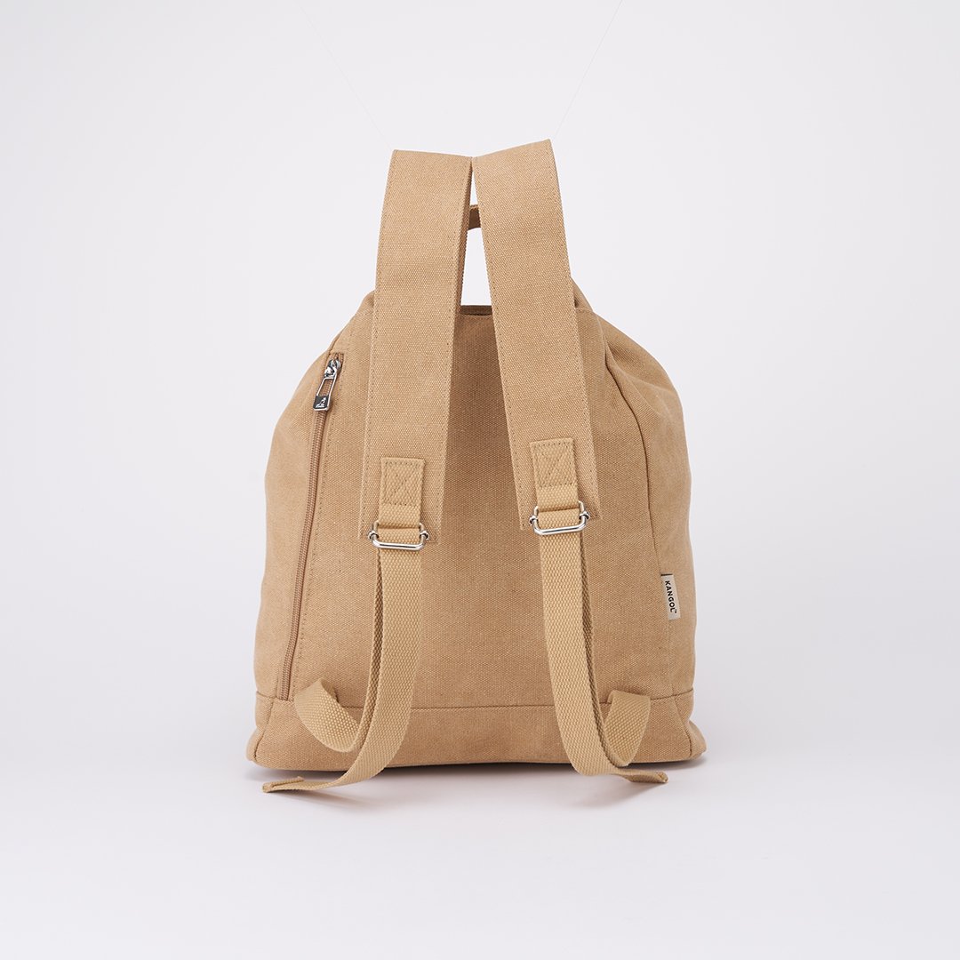 KANGO袋鼠帆布水桶後背包-卡其