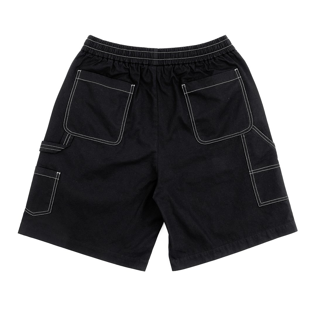 KANGOL袋鼠中性水洗五分褲-黑