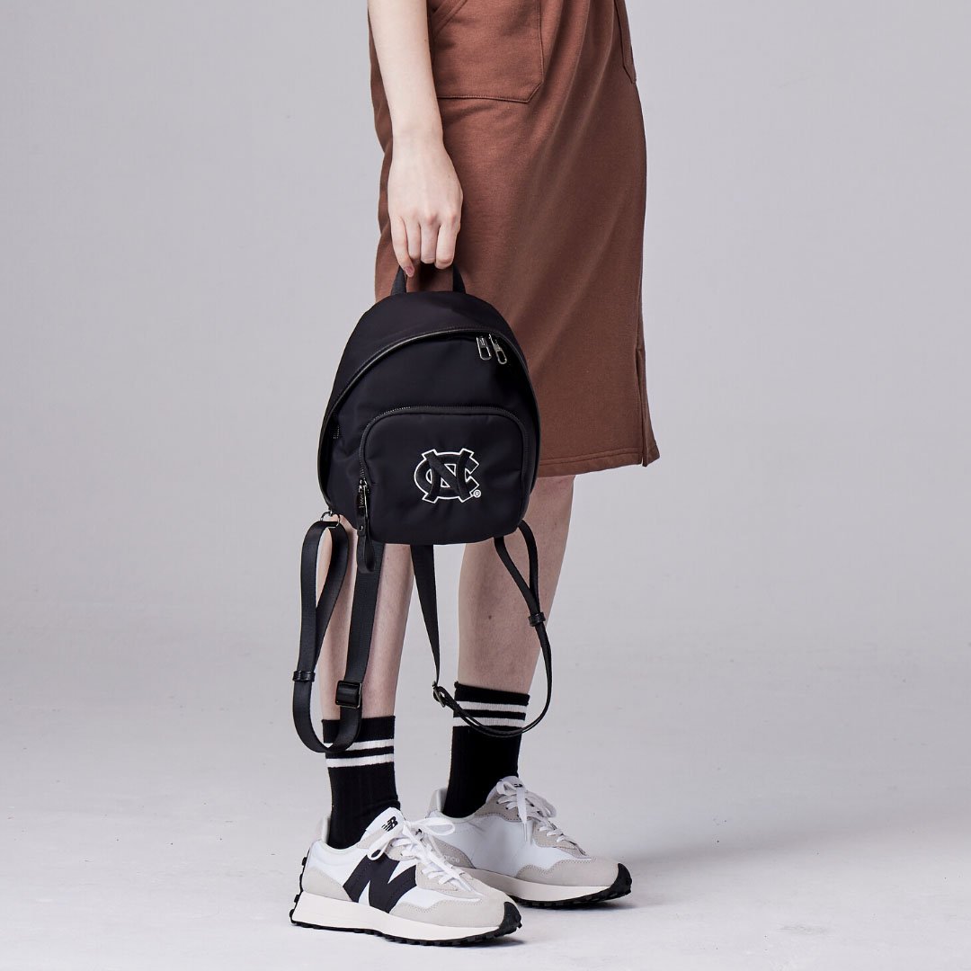 NCAA北卡羅來納大學UNC經典Logo小後背包-黑
