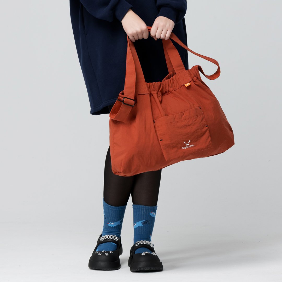 Angelia&Pets輕撥水水餃包-深橘