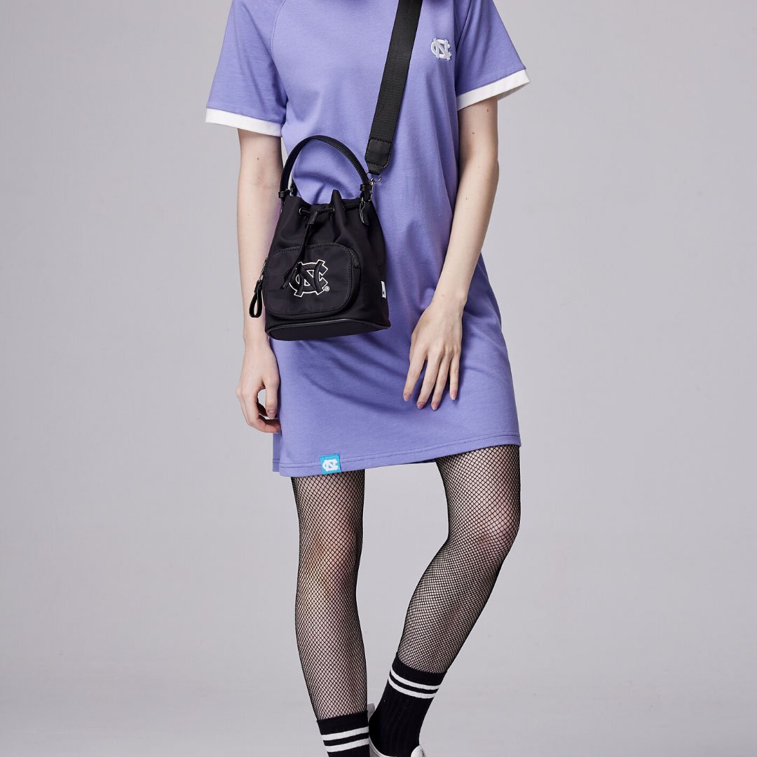 NCAA北卡羅來納大學UNC經典Logo水桶包-黑