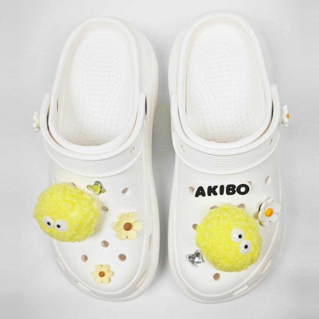 【買1送1】AKIBO老爹洞洞鞋-牛奶白(女款、7公分厚底增高、寬楦、輕量、兩穿、防水) / 內附AKIBO品牌鞋扣1個。現在買再送鞋扣組(不挑款)