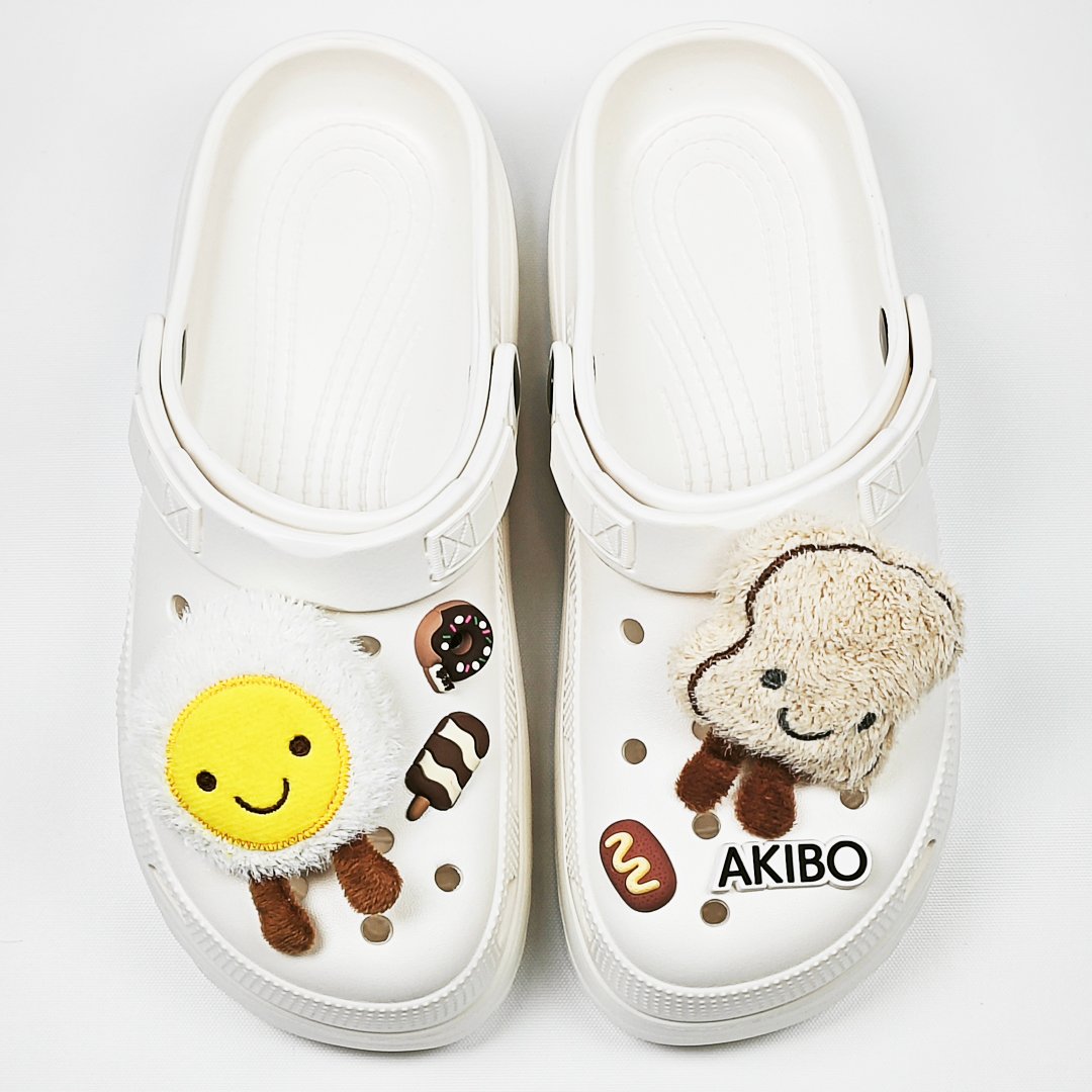 AKIBO開心早餐款洞洞鞋扣(五件組)