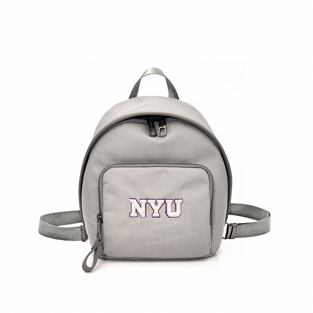 NCAA紐約大學NYU經典Logo小後背包-灰
