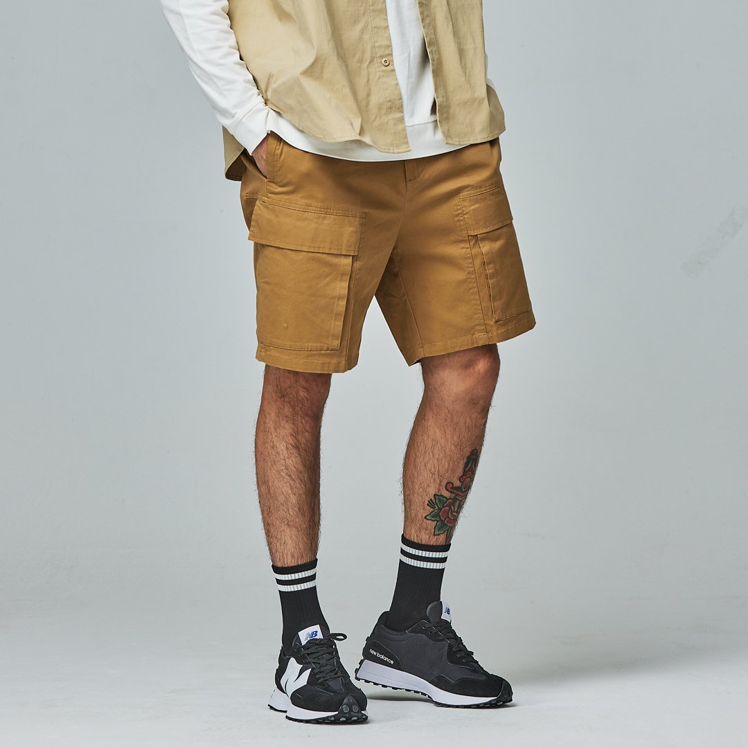 KANGOL袋鼠工裝多口袋短褲-卡其