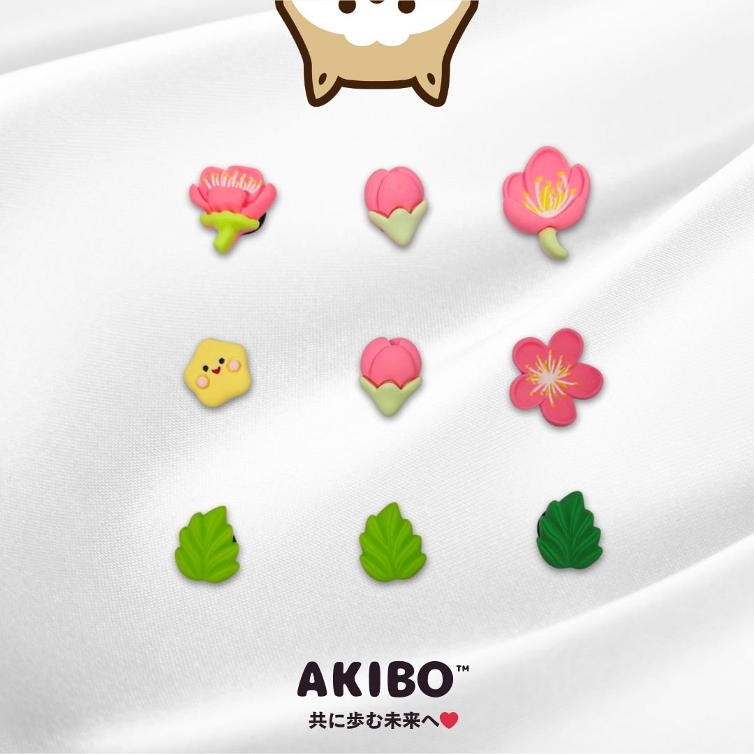 AKIBO春之花語款洞洞鞋扣 (九件組)