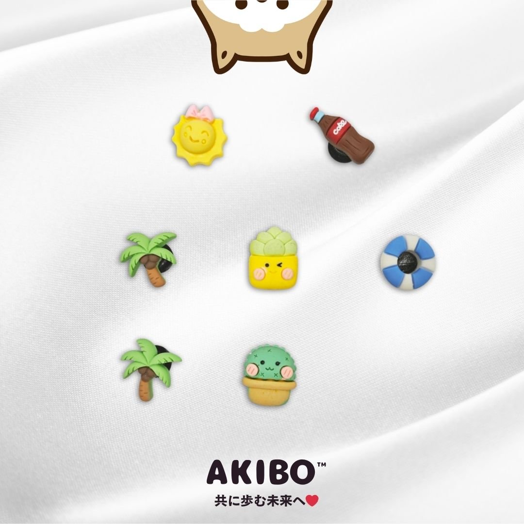 AKIBO夏日清新款洞洞鞋扣 (七件組)