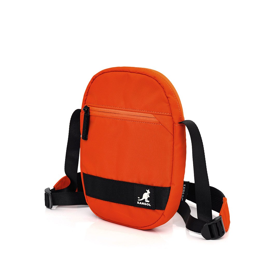 KANGOL袋鼠繽紛小側背-橘
