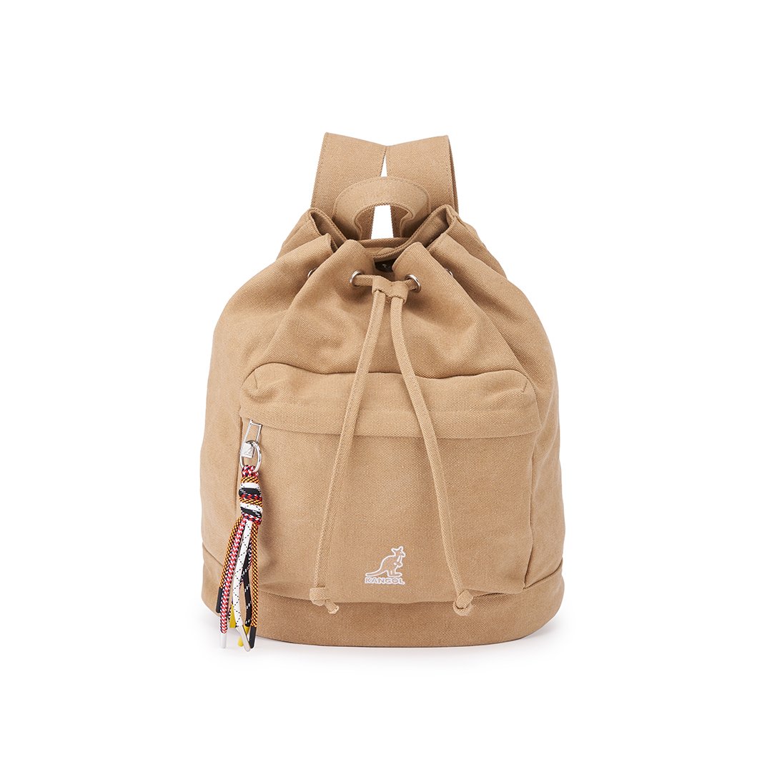 KANGO袋鼠帆布水桶後背包-卡其
