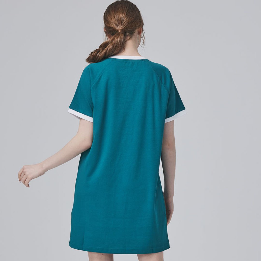 KANGOL袋鼠女休閒洋裝-綠