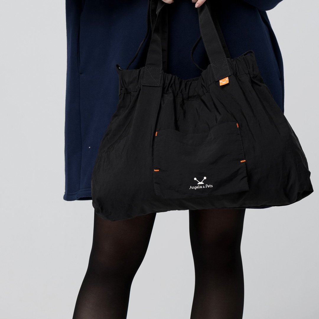 Angelia&Pets輕防撥水水餃包-黑