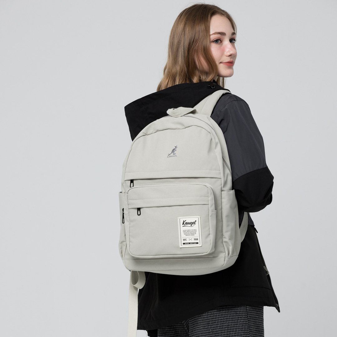 KANGOL袋鼠基本後背包-綠(男女共款)