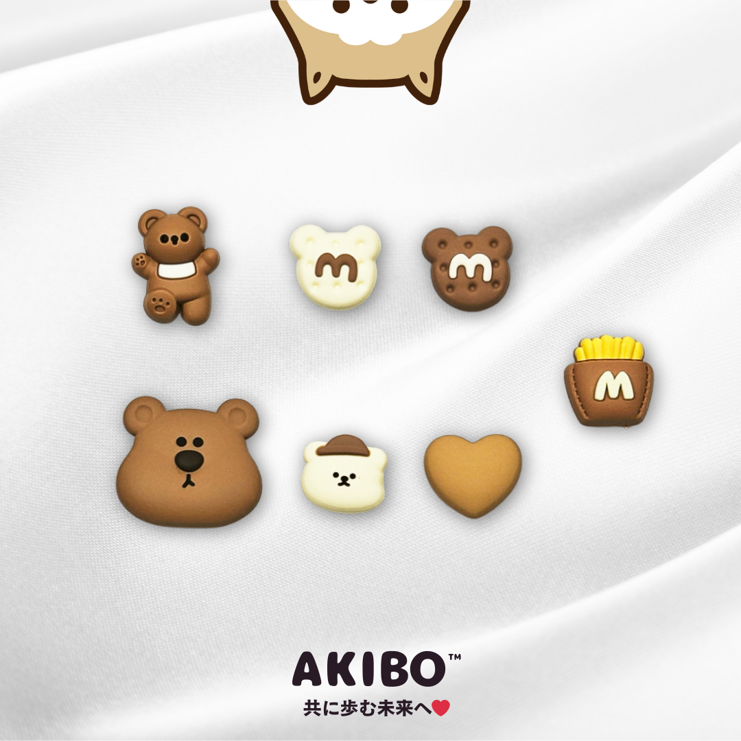 AKIBO小熊點心款洞洞鞋扣(七件組)