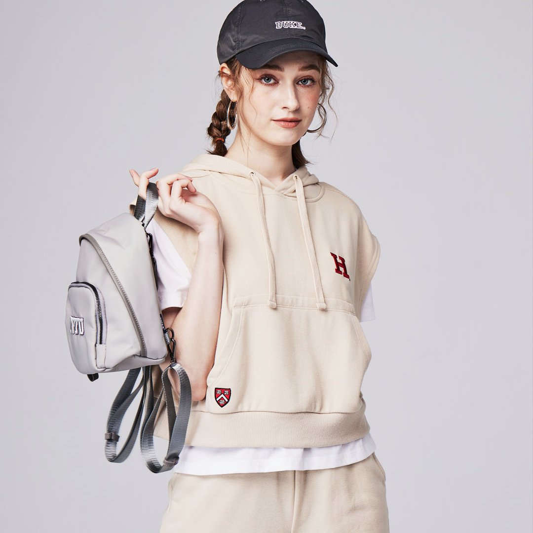 NCAA紐約大學NYU經典Logo小後背包-灰