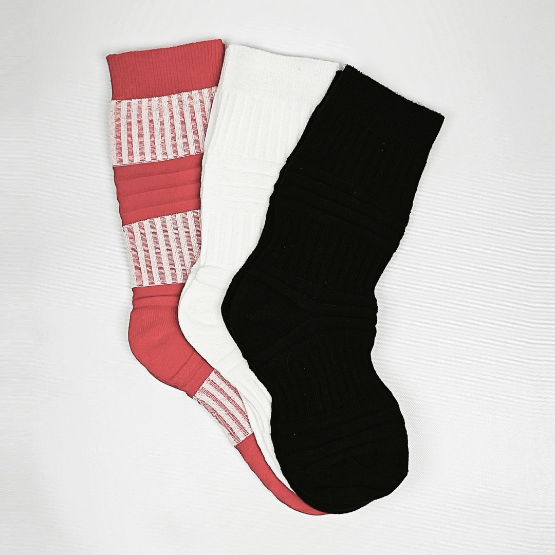 AKIBO潮流彈力中筒襪(三件組)-中性款