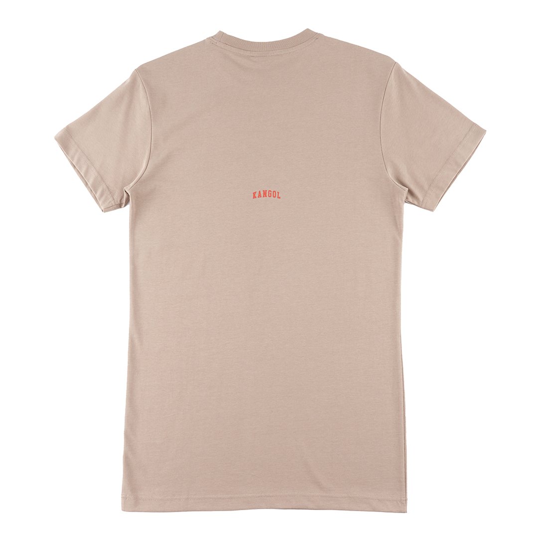 KANGOL女款圓領長版T-卡其