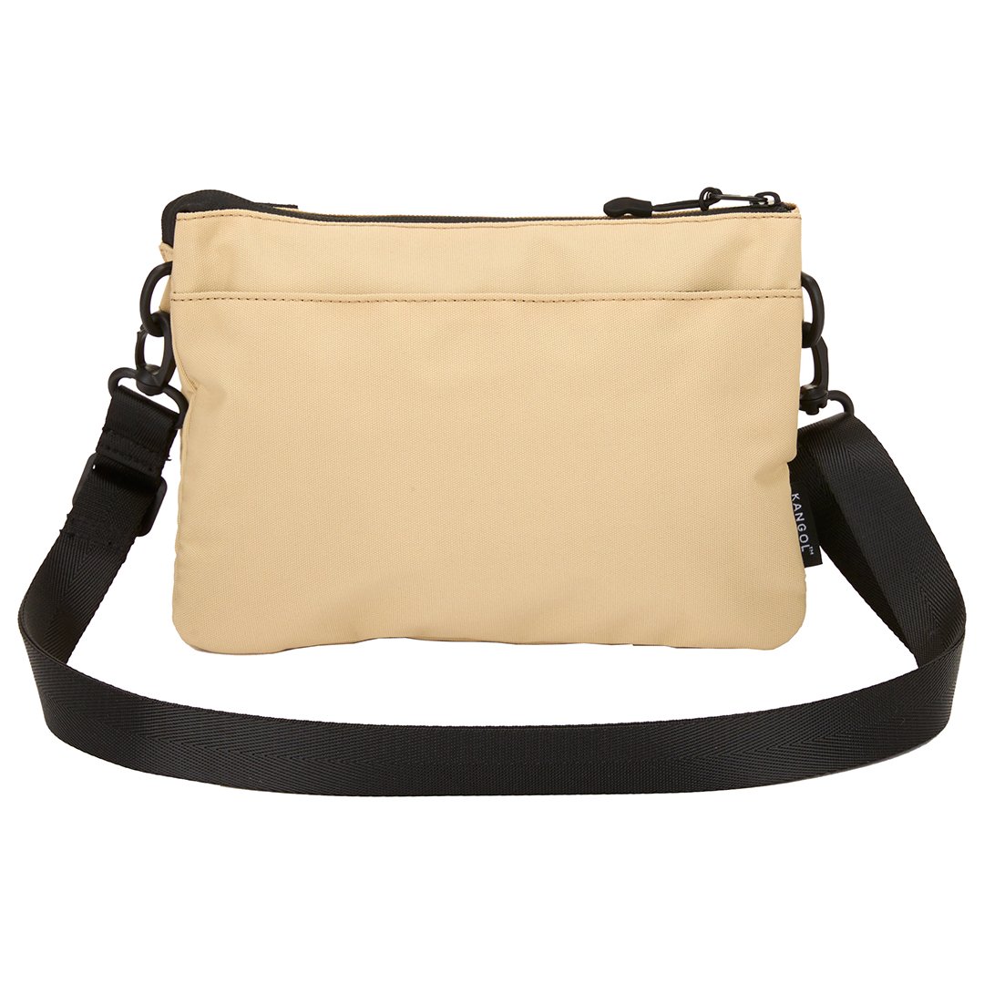 KANGOL多夾層小側包-卡其