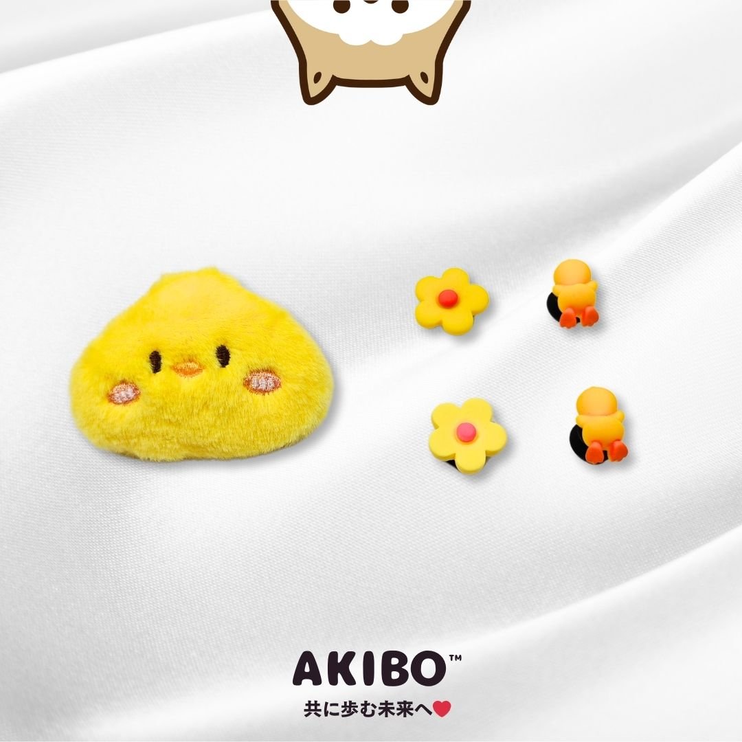 AKIBO黃色小鴨款洞洞鞋扣(五件組)