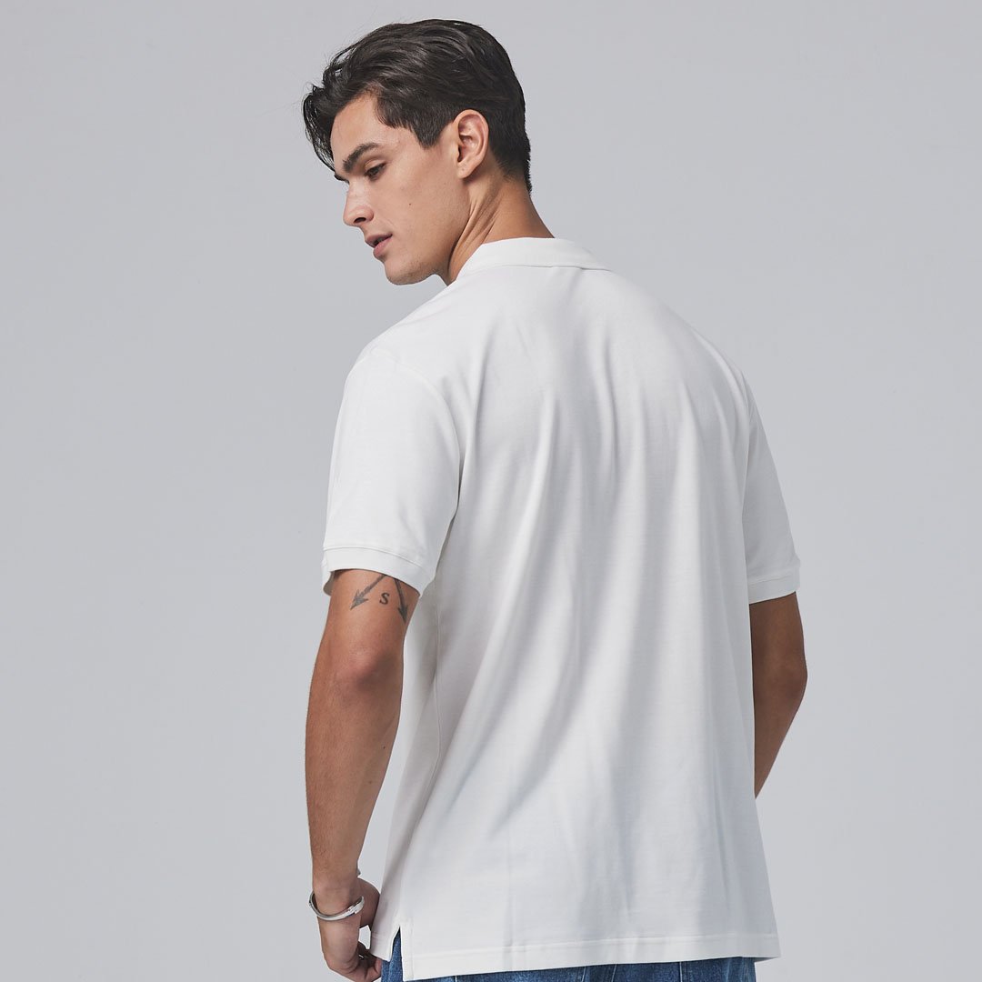 KANGOL袋鼠針織經典POLO衫-白