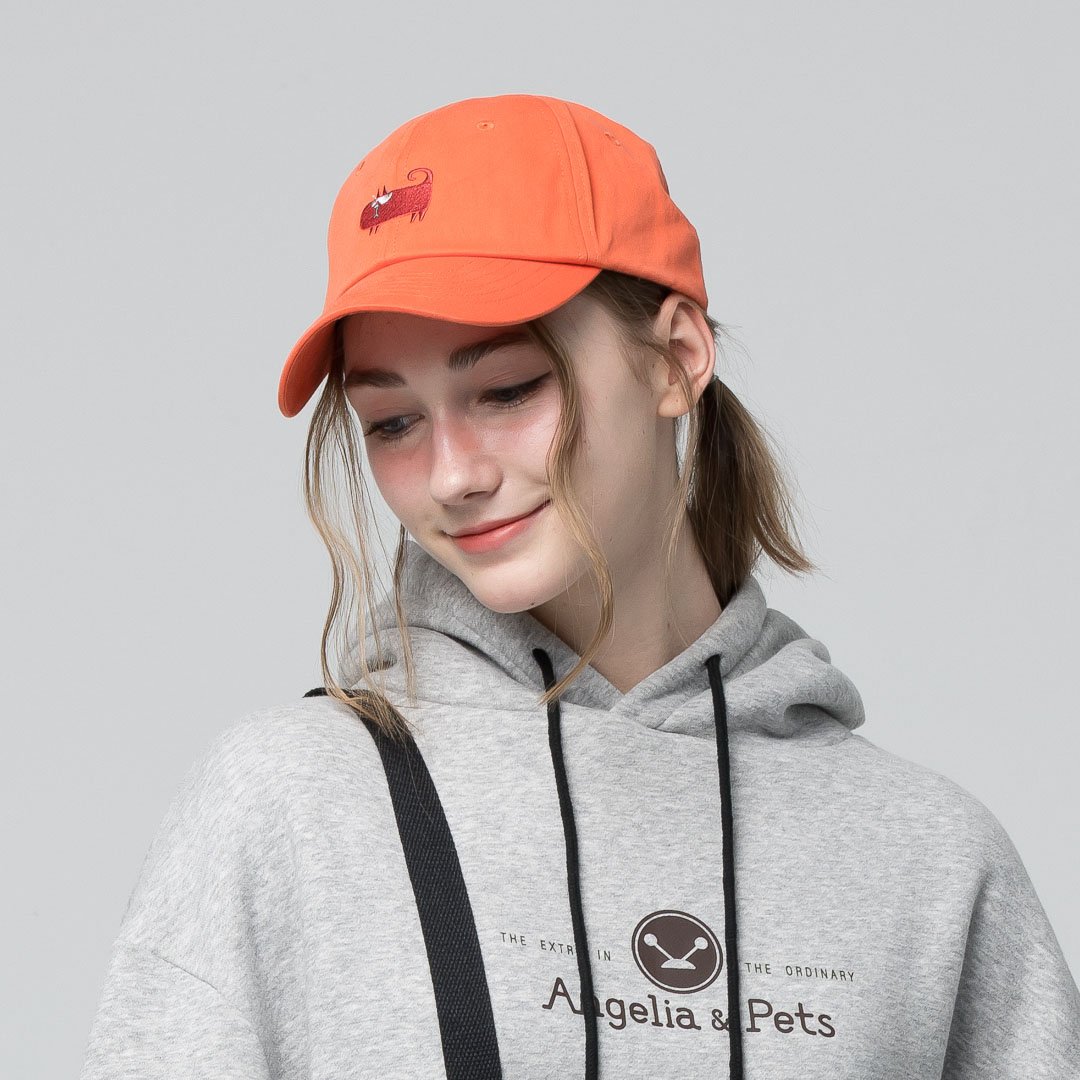 Angelia&Pets精緻刺繡動物老帽-橘(男女共款)