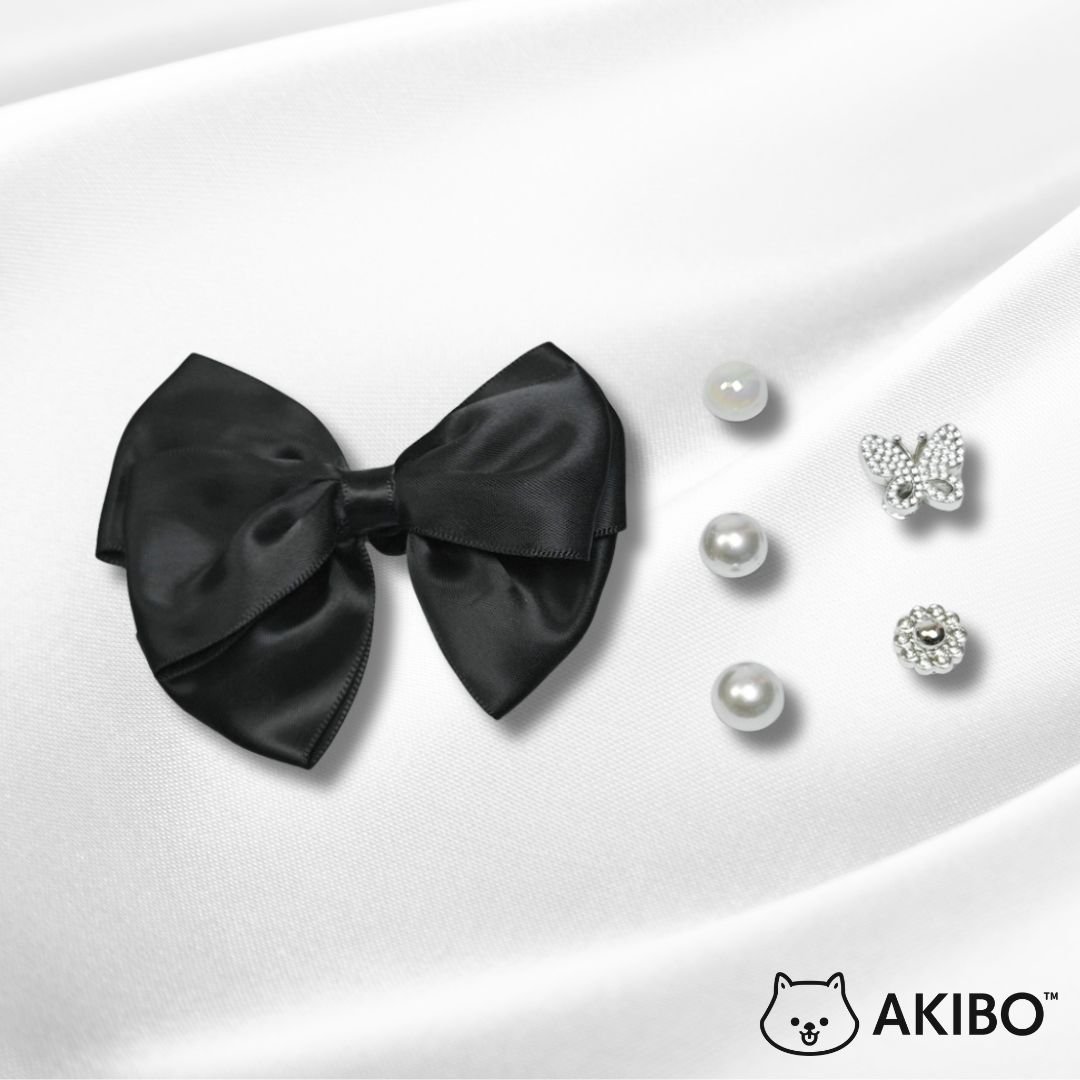 AKIBO珍珠蝴蝶款洞洞鞋扣 (六件組)