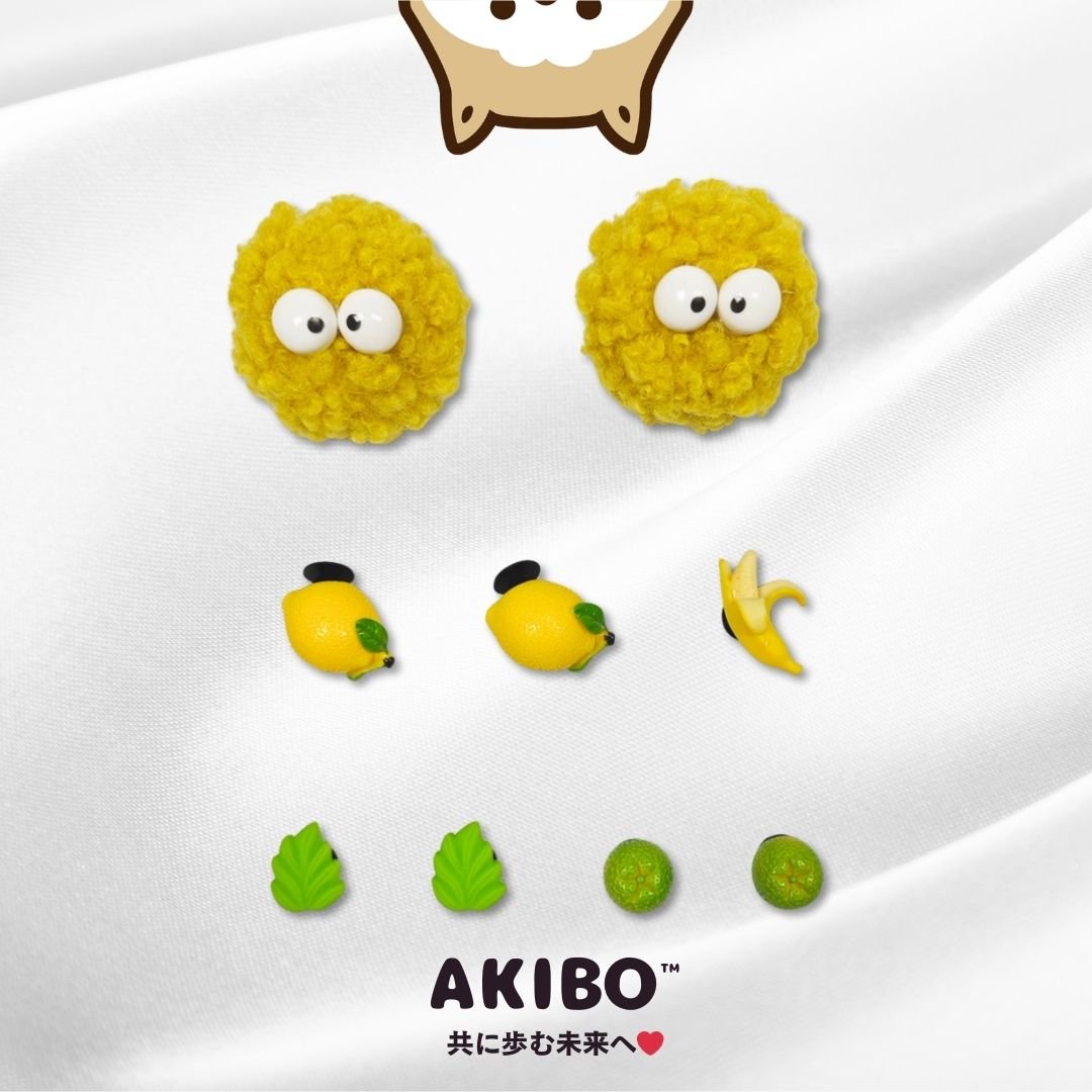 AKIBO清新檸檬款洞洞鞋扣 (九件組)