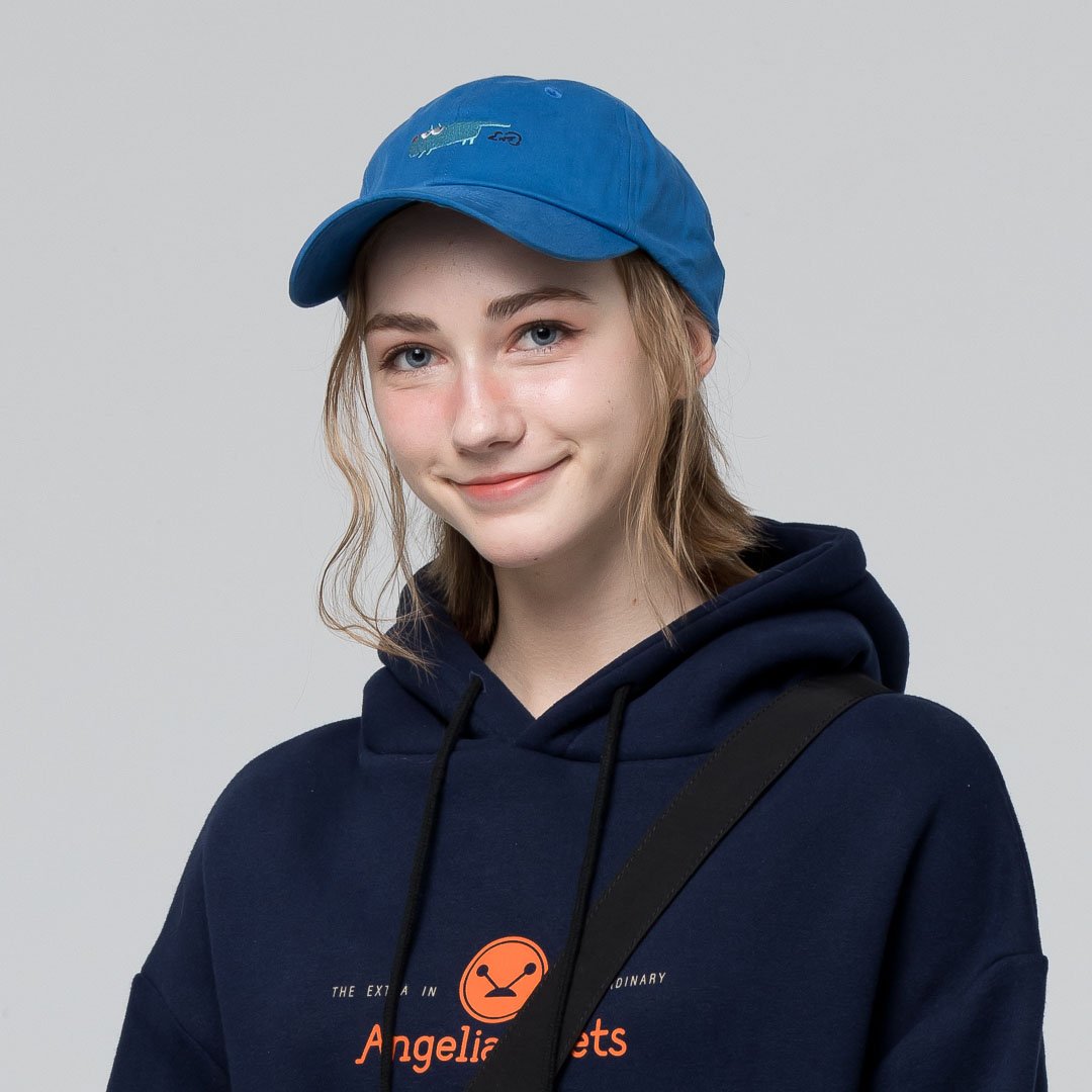 Angelia&Pets精緻刺繡動物老帽-藍(男女共款)