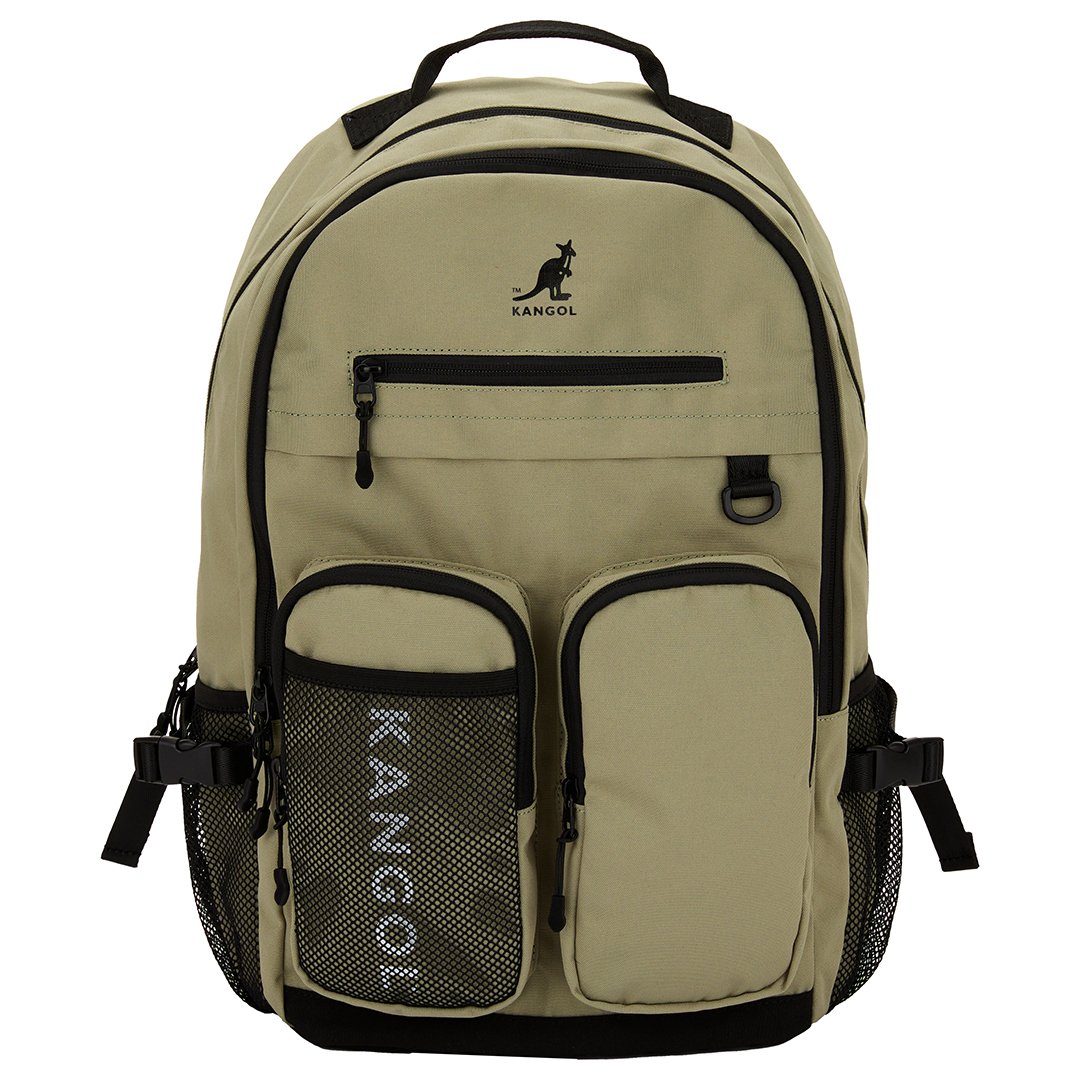 KANGOL機能後背包-灰綠