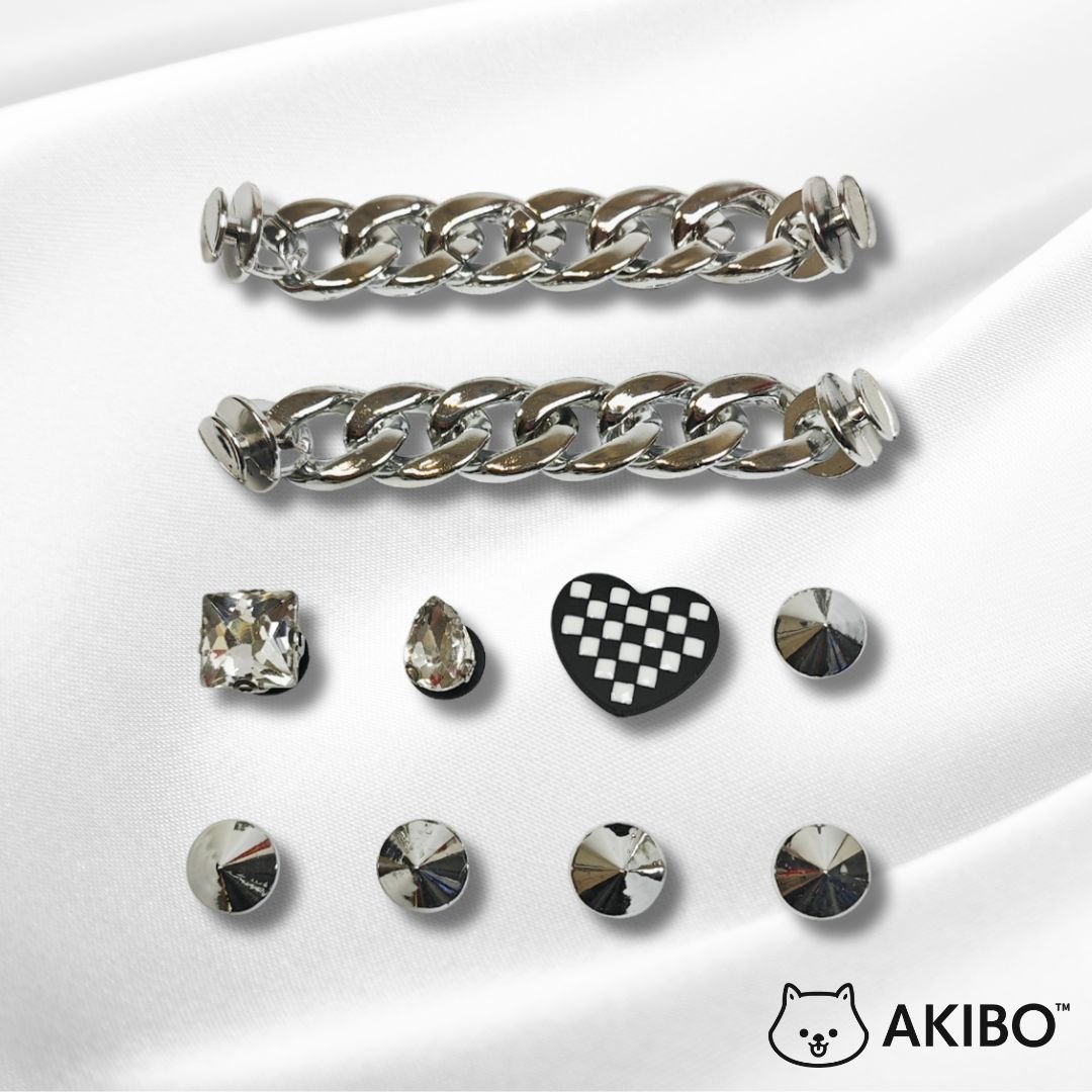 AKIBO搖滾甜心款洞洞鞋扣 (十件組)