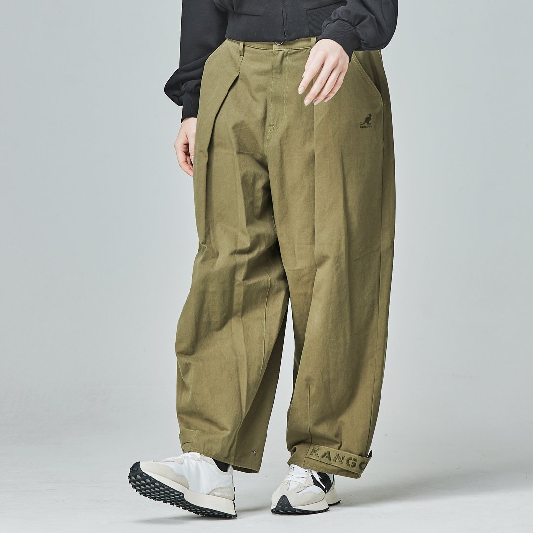 KANGOL袋鼠個性氣球長褲-綠