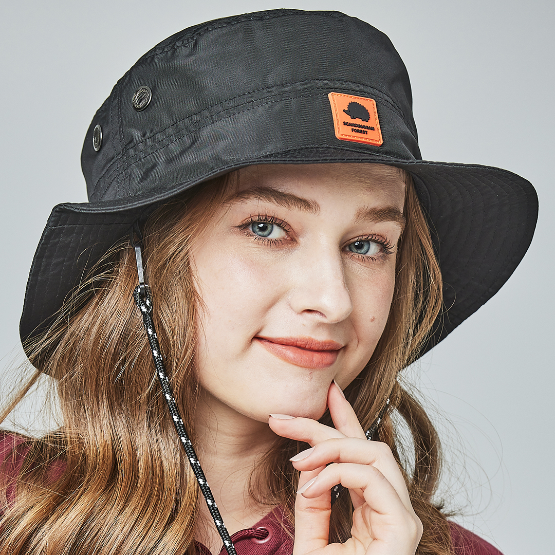 SCANDINAVIAN FOREST北歐小刺蝟戶外漁夫帽-百搭黑