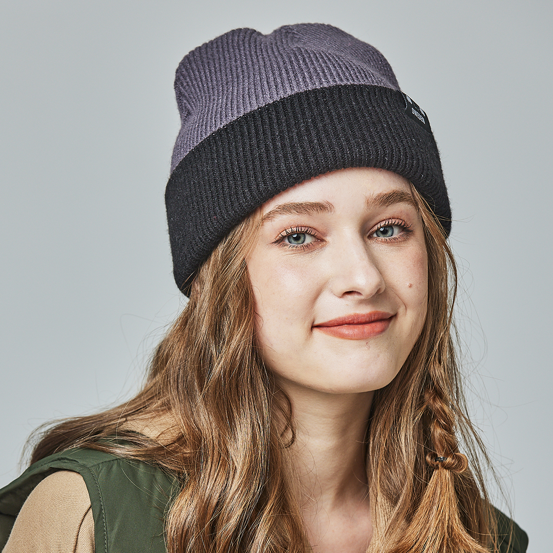 SCANDINAVIAN FOREST北歐小刺蝟雙面保暖針織毛帽-低調灰