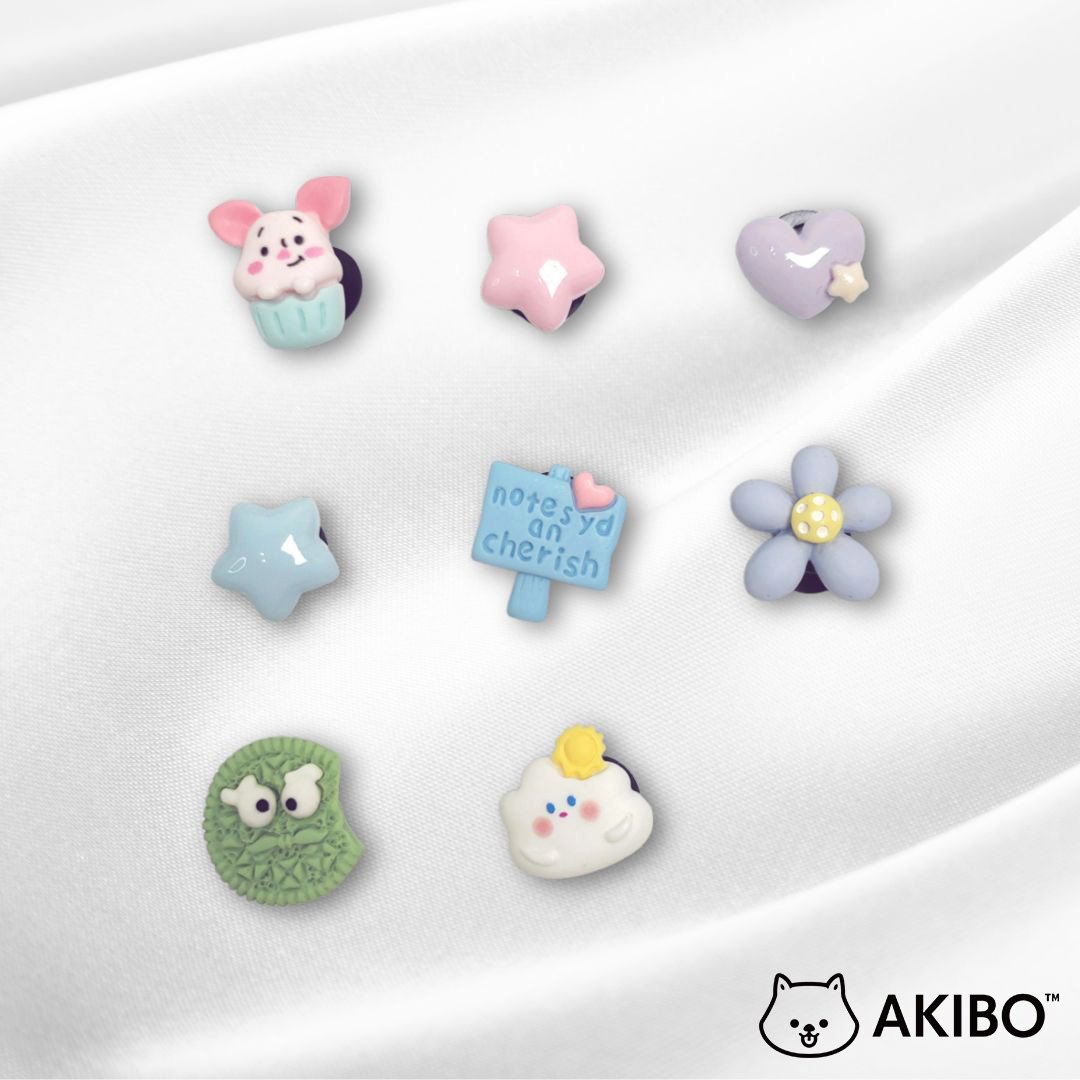 AKIBO精巧可愛款洞洞鞋扣 (八件組)
