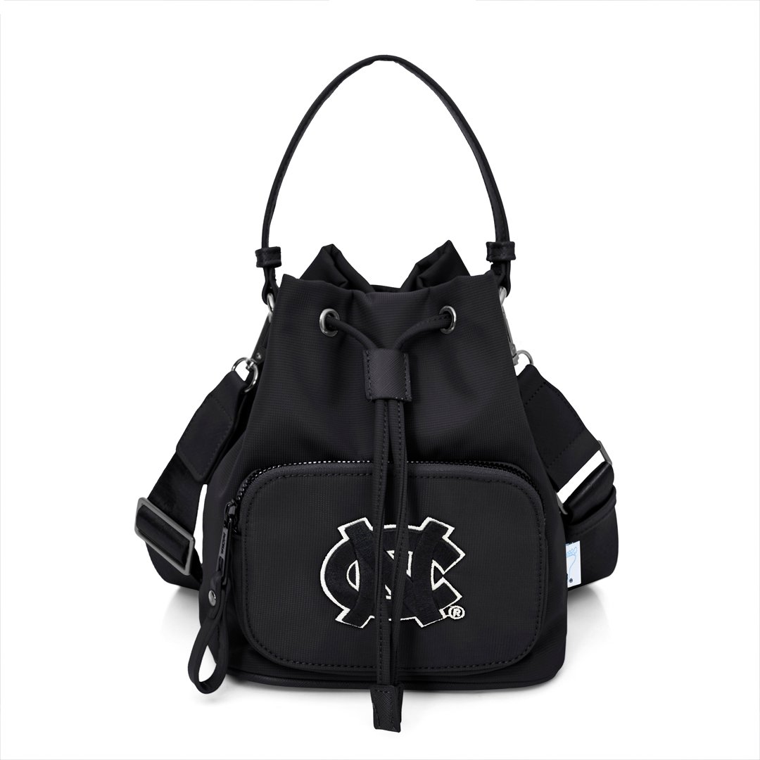 NCAA北卡羅來納大學UNC經典Logo水桶包-黑