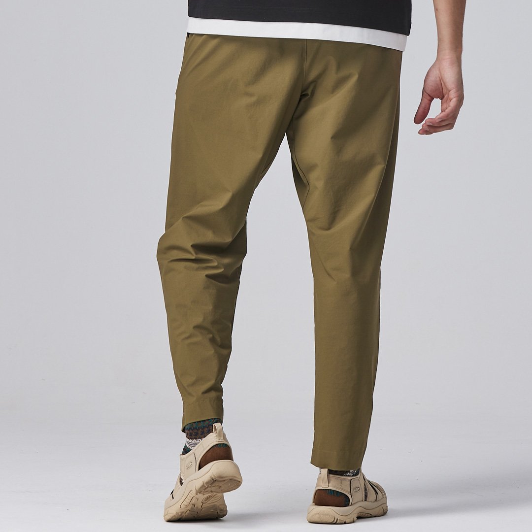 KANGOL袋鼠涼感高彈休閒長褲-卡其